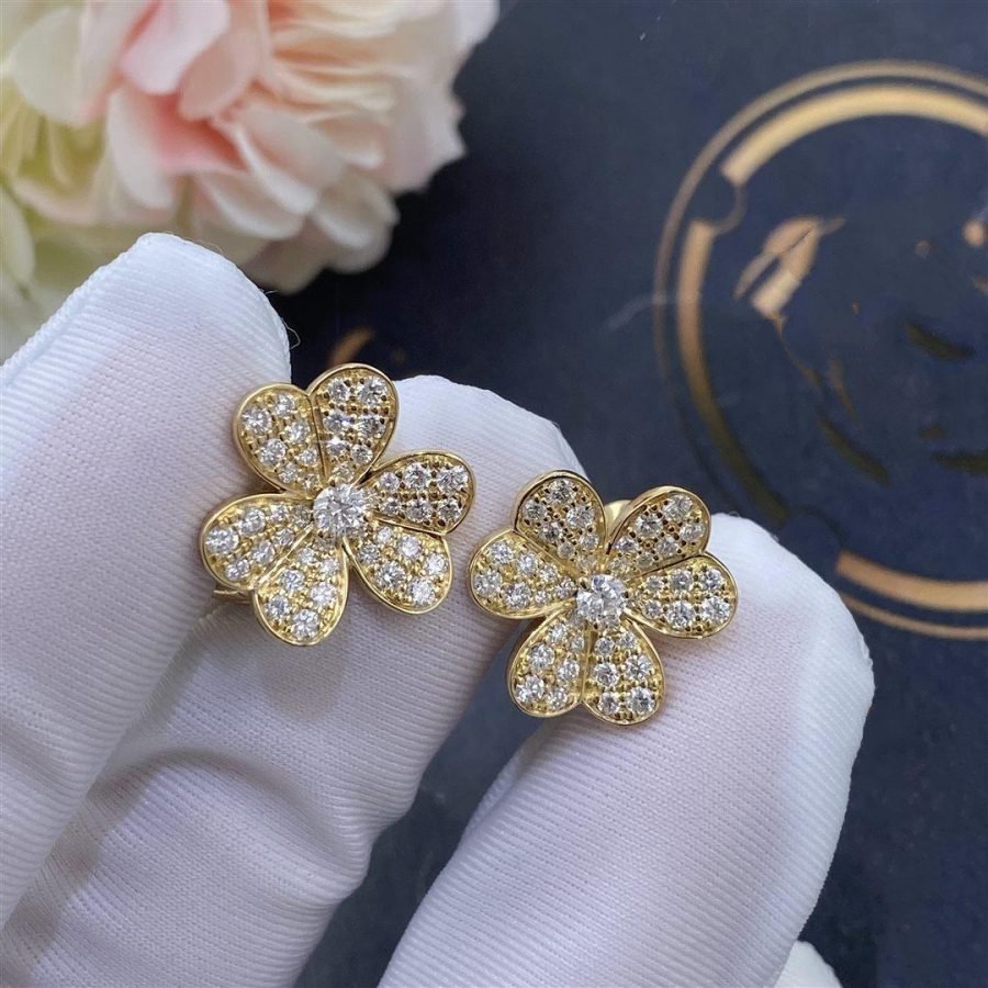 [Royal Jewelry]FRIVOLE GOLD FLOWER DIAMOND EARRINGS
