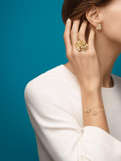 [Royal Jewelry]FRIVOLE GOLD FLOWER DIAMOND EARRINGS