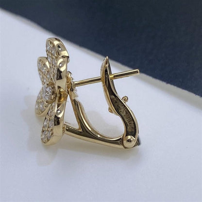 [Royal Jewelry]FRIVOLE GOLD FLOWER DIAMOND EARRINGS