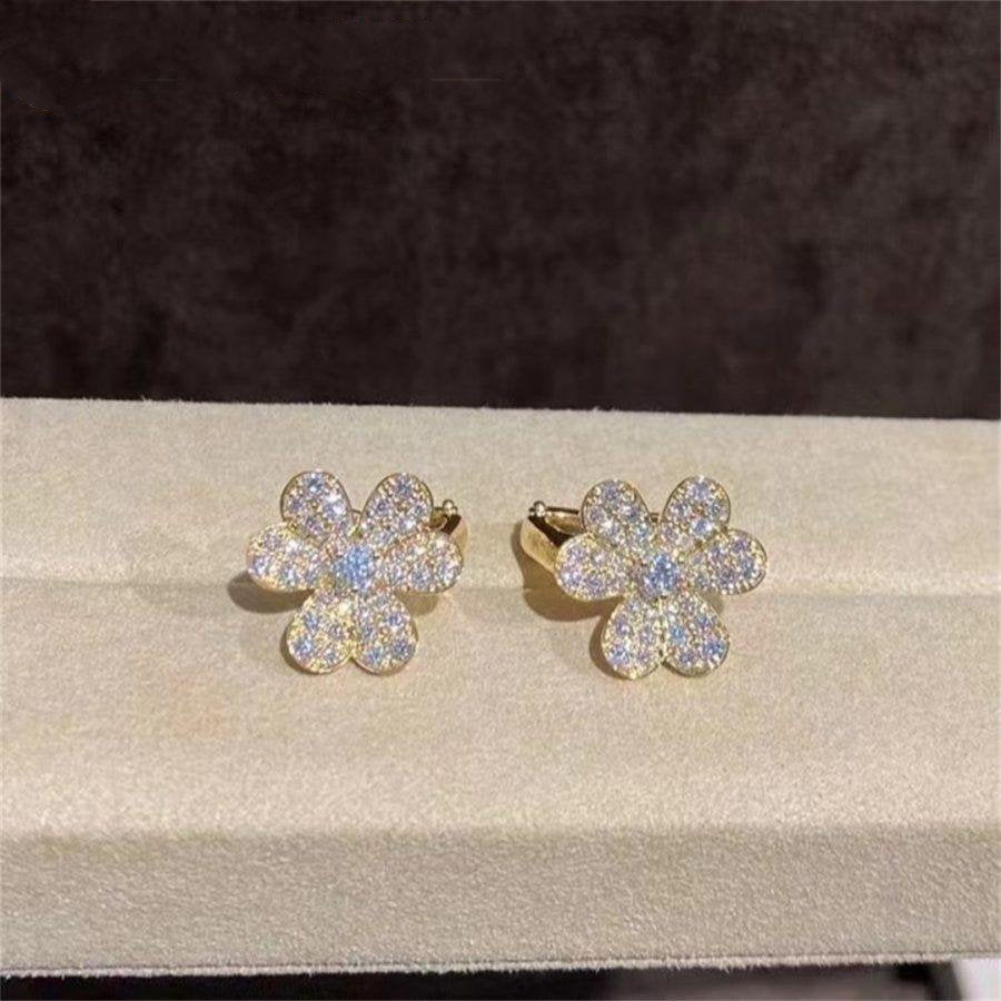[Royal Jewelry]FRIVOLE GOLD FLOWER DIAMOND EARRINGS