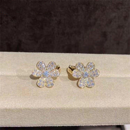 [Royal Jewelry]FRIVOLE GOLD FLOWER DIAMOND EARRINGS