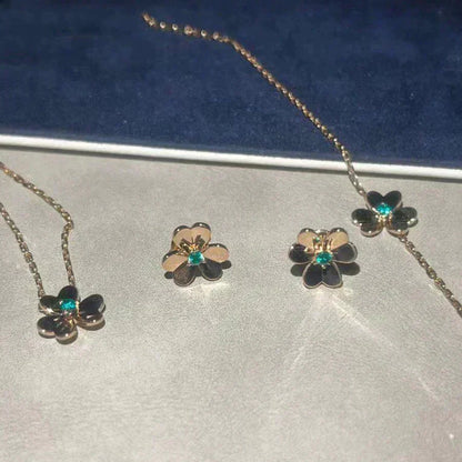 [Royal Jewelry]FRIVOLE  FLOWER MALACHITE EARRINGS