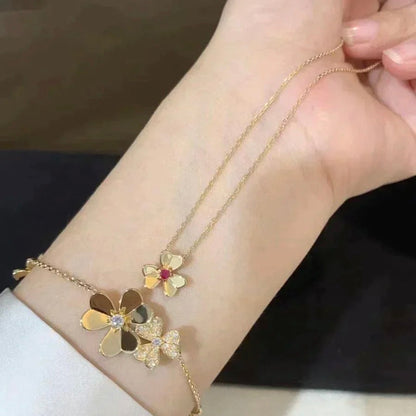 [Royal Jewelry]FRIVOLE GOLD FLOWER NECKLACE