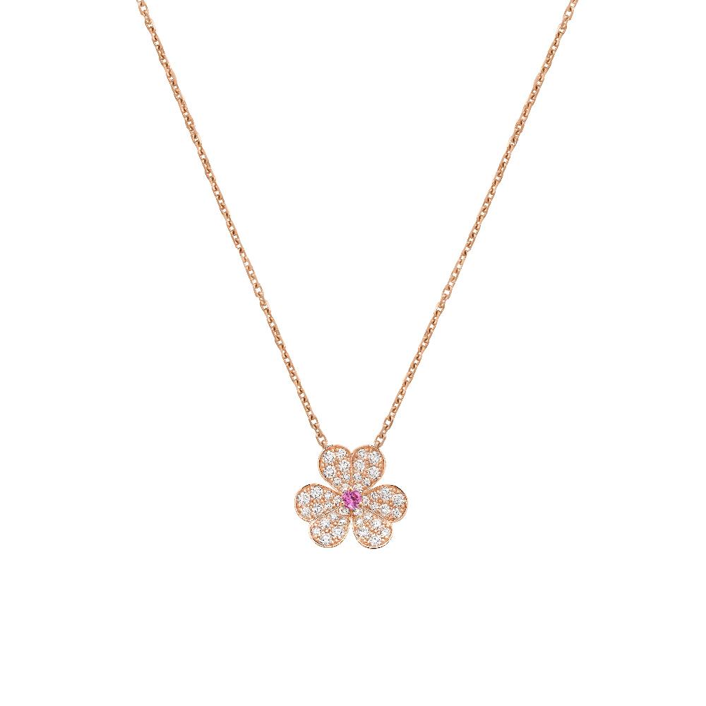 [Royal Jewelry]FRIVOLE ROSE GOLD FLOWER DIAMOND NECKLACE