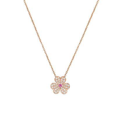 [Royal Jewelry]FRIVOLE ROSE GOLD FLOWER DIAMOND NECKLACE