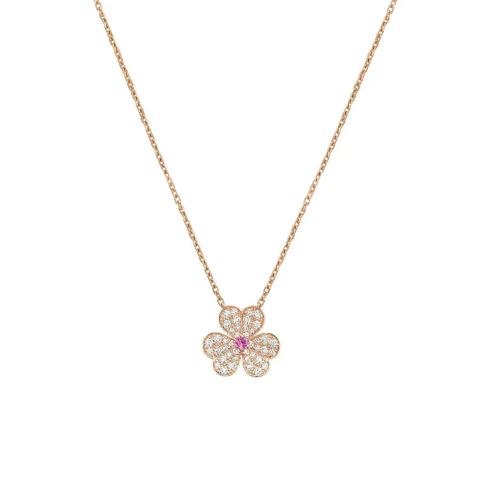 [Royal Jewelry]FRIVOLE ROSE GOLD FLOWER DIAMOND NECKLACE