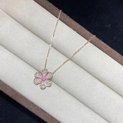 [Royal Jewelry]FRIVOLE ROSE GOLD FLOWER DIAMOND NECKLACE