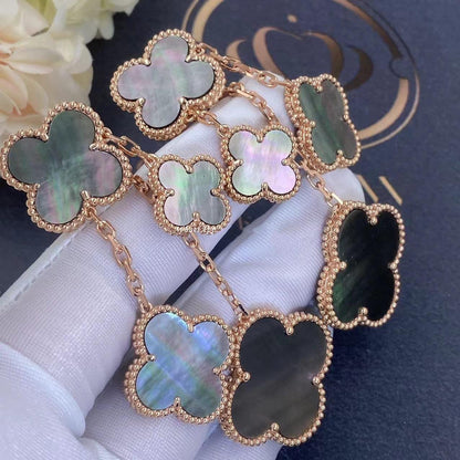 [Royal Jewelry]CLOVER EARRINGS DARK MOP 4 MOTIFS ROSE GOLD