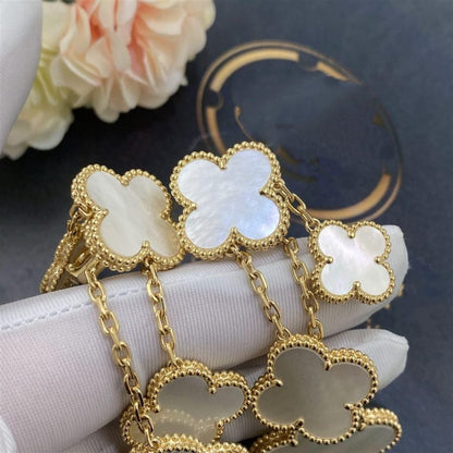 [Royal Jewelry]CLOVER EARRINGS WHITE MOP 4 MOTIFS GOLD