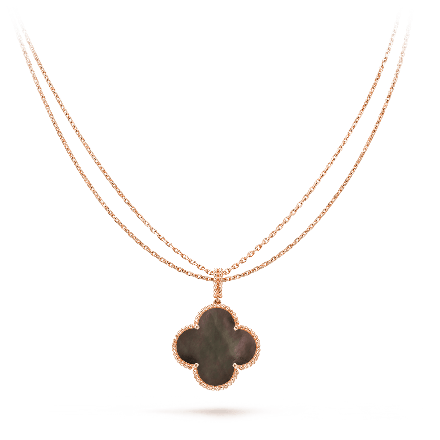 [Royal Jewelry]CLOVER 25MM GOLD DARK MOP BIG CLOVER NECKLACE