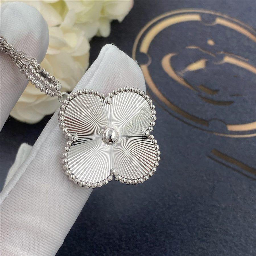 [Royal Jewelry]CLOVER 25MM SILVER BIG CLOVER NECKLACE