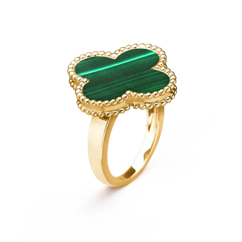 [Royal Jewelry]CLOVER MALACHITE RING
