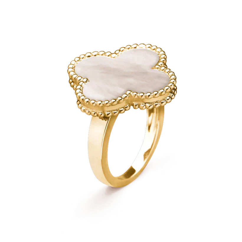 [Royal Jewelry]CLOVER WHITE MOP RING