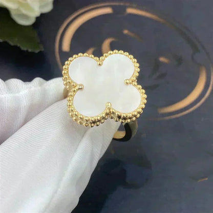 [Royal Jewelry]CLOVER WHITE MOP RING