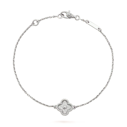 [Royal Jewelry]CLOVER  SINGLE FLOWER BRACELET SILVER