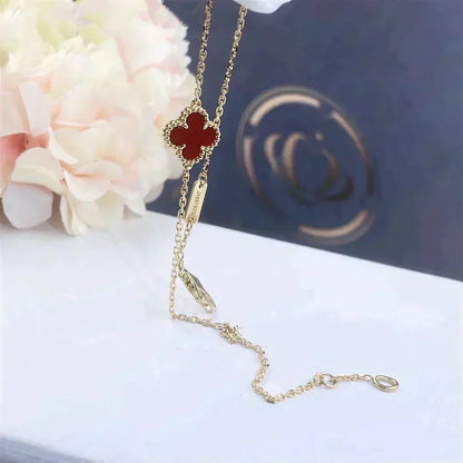 [Royal Jewelry]CLOVER  CARNELIAN SINGLE FLOWER BRACELET