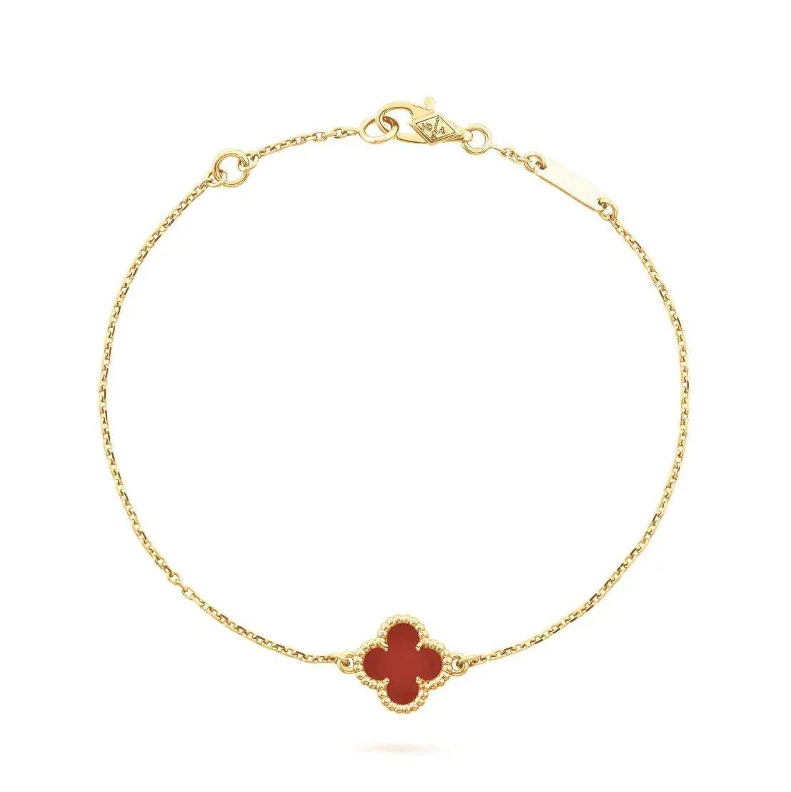[Royal Jewelry]CLOVER  CARNELIAN SINGLE FLOWER BRACELET