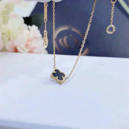 [Royal Jewelry]CLOVER ONYX SINGLE FLOWER BRACELET