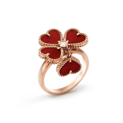 [Royal Jewelry]SWEET CLOVER CARNELIAN RING