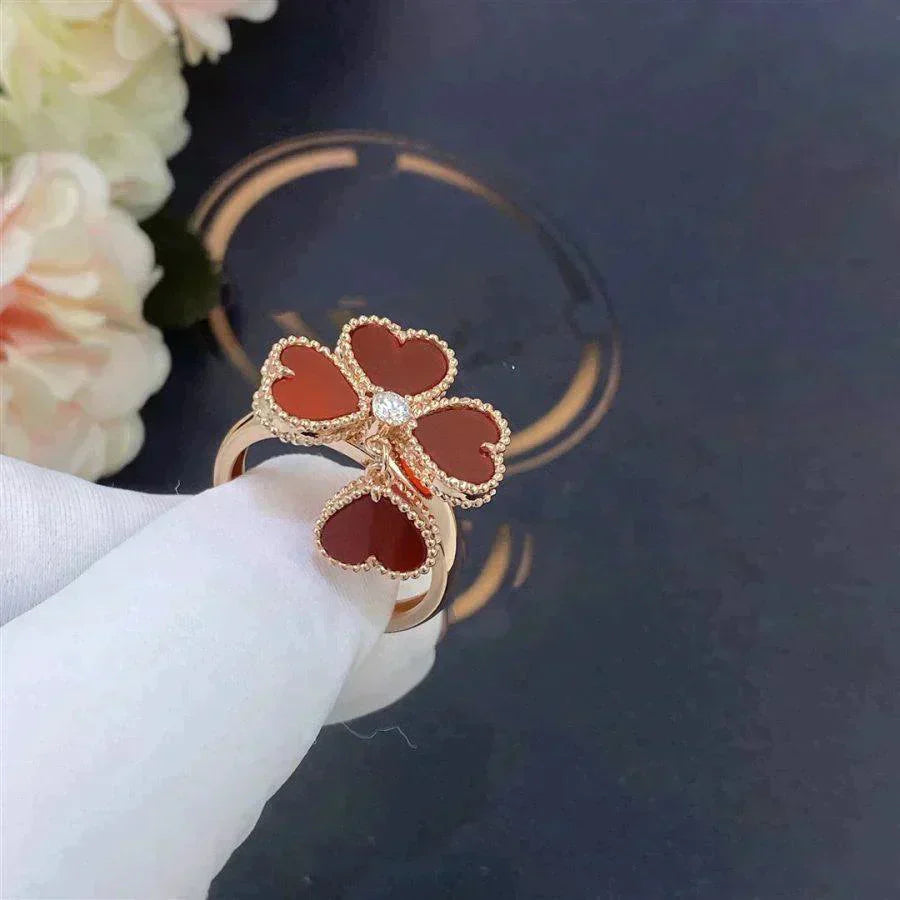 [Royal Jewelry]SWEET CLOVER CARNELIAN RING