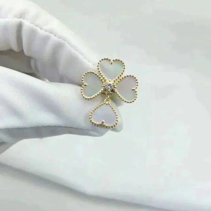 [Royal Jewelry]SWEET CLOVER WHITE MOP RING