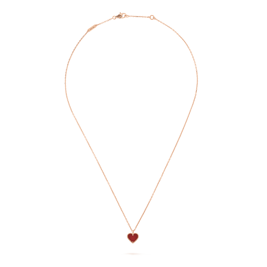 [Royal Jewelry]SWEET CLOVER CARNELIAN HEART NECKLACE
