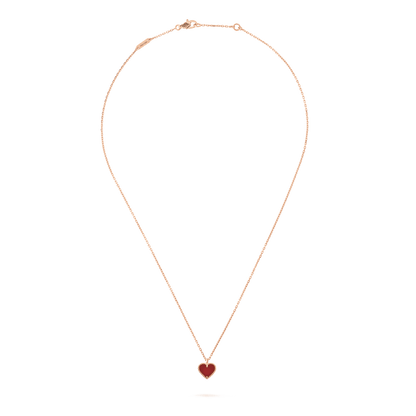 [Royal Jewelry]SWEET CLOVER CARNELIAN HEART NECKLACE