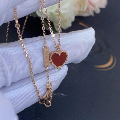 [Royal Jewelry]SWEET CLOVER CARNELIAN HEART NECKLACE