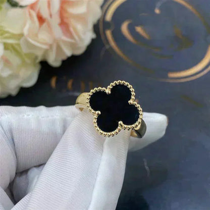 [Royal Jewelry]CLOVER ONYX RING