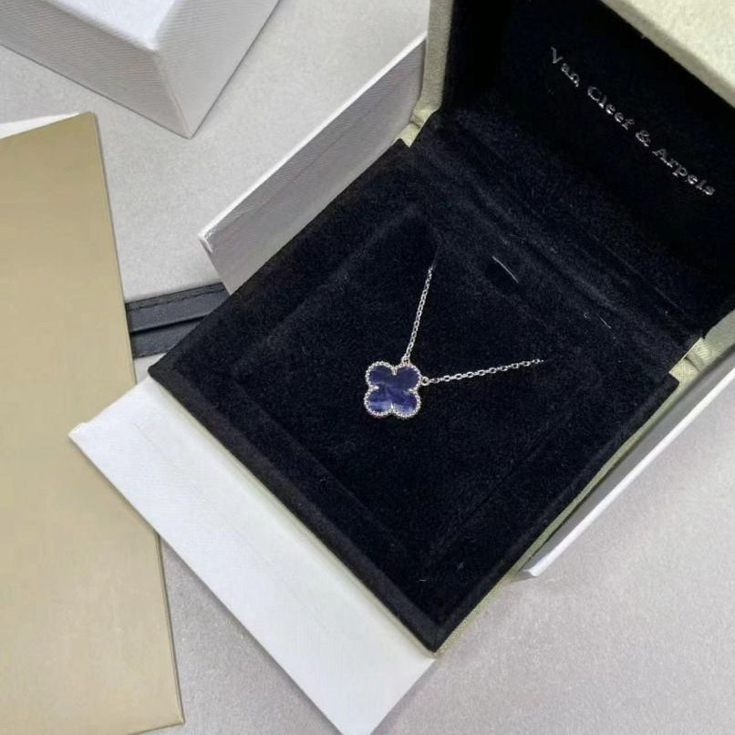 [Royal Jewelry]CLOVER 15MM PIETERSITE NECKLACE SILVER