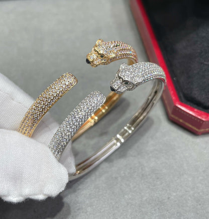[Royal Jewelry]PANTHERE FULL DIAMOND OPEN BRACELET