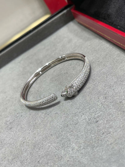 [Royal Jewelry]PANTHERE FULL DIAMOND OPEN BRACELET