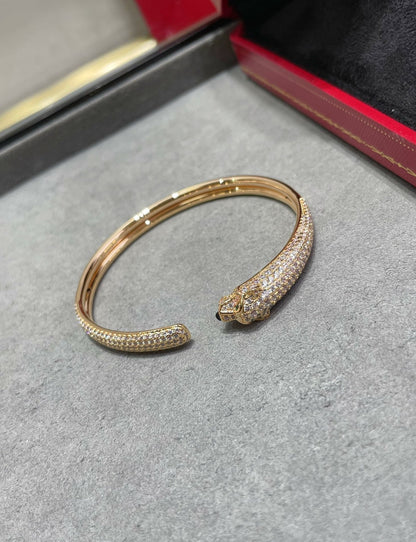 [Royal Jewelry]PANTHERE FULL DIAMOND OPEN BRACELET