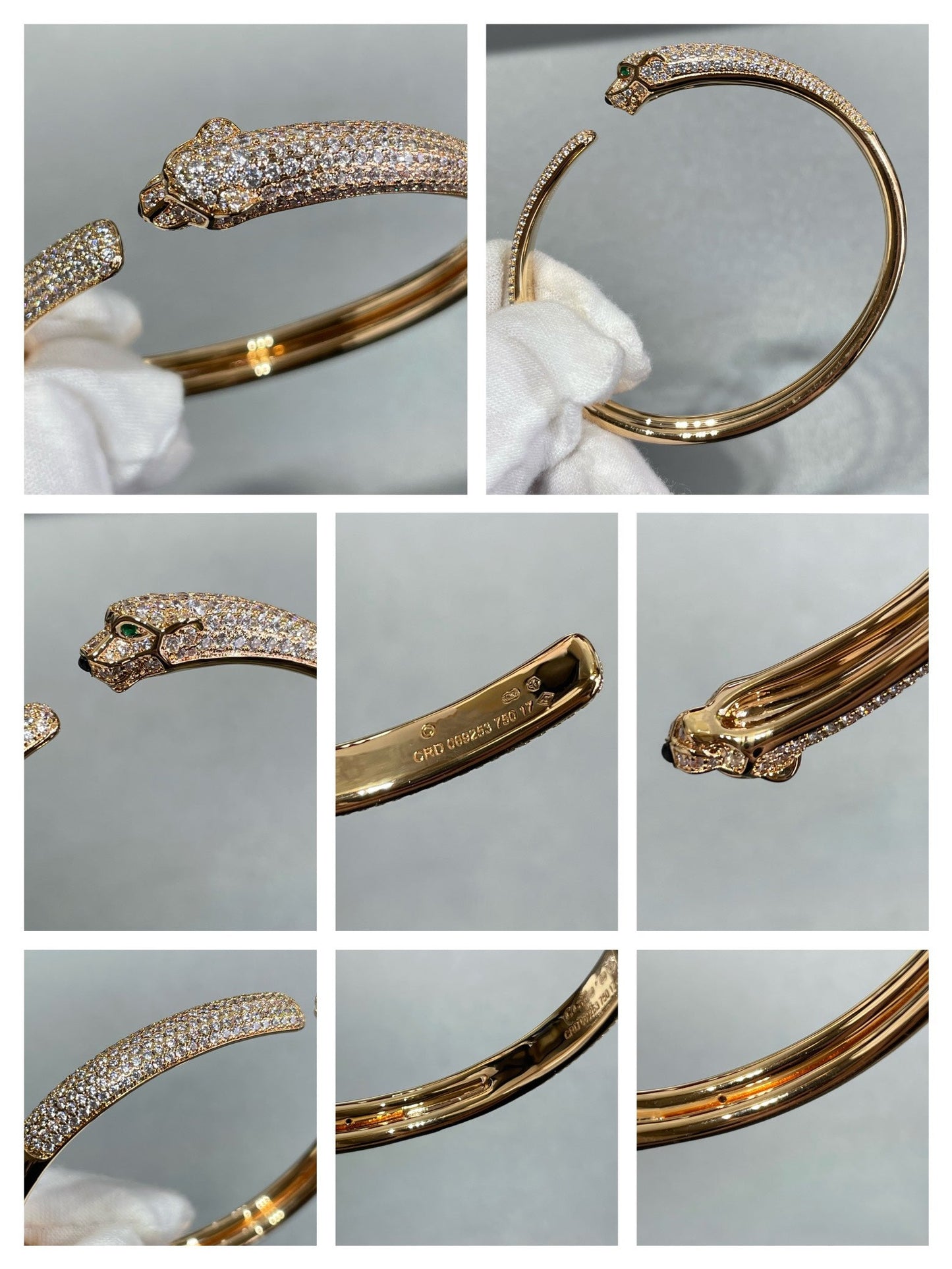 [Royal Jewelry]PANTHERE FULL DIAMOND OPEN BRACELET