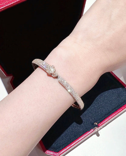 [Royal Jewelry]PANTHERE FULL DIAMOND OPEN BRACELET
