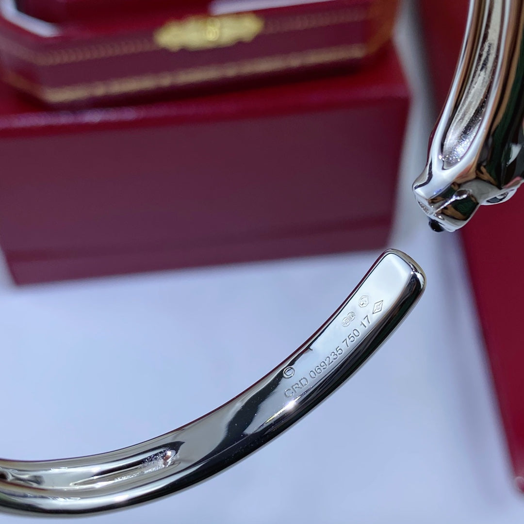 [Royal Jewelry]PANTHERE SILVER OPEN BRACELET