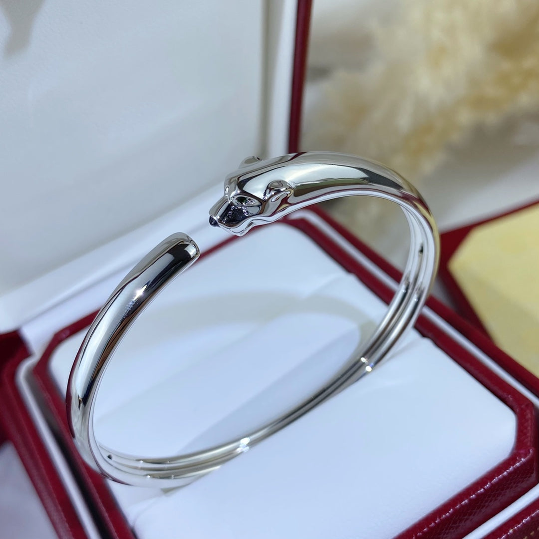 [Royal Jewelry]PANTHERE SILVER OPEN BRACELET