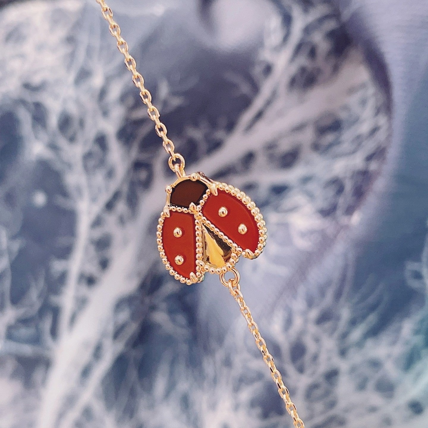 [Royal Jewelry]LUCKY SPRING 1 MOTIF PINK GOLD BRACELET