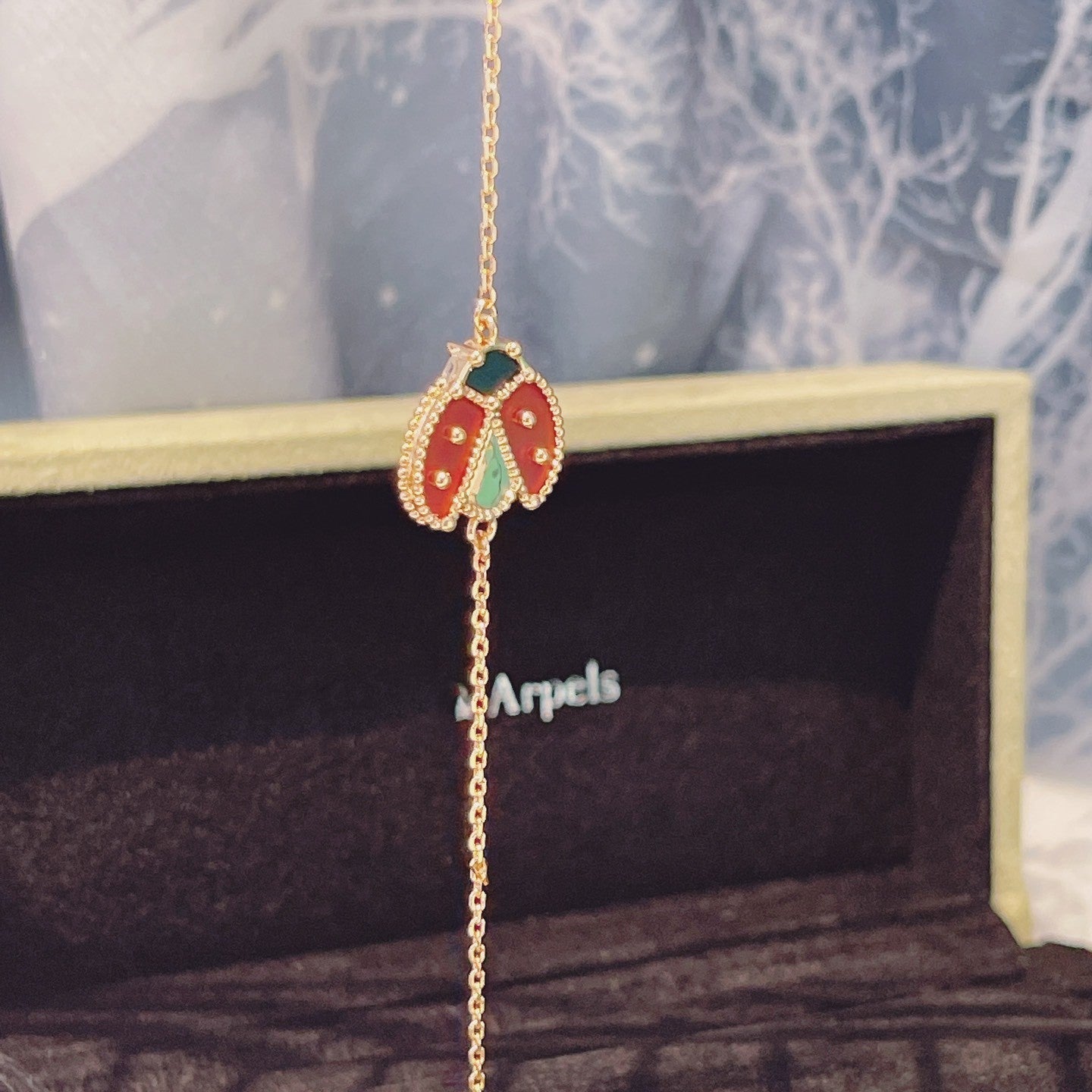 [Royal Jewelry]LUCKY SPRING 1 MOTIF PINK GOLD BRACELET