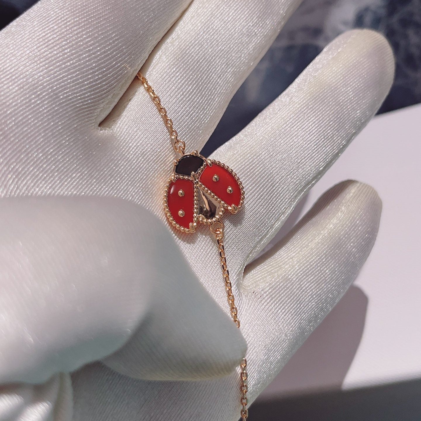 [Royal Jewelry]LUCKY SPRING 1 MOTIF PINK GOLD BRACELET