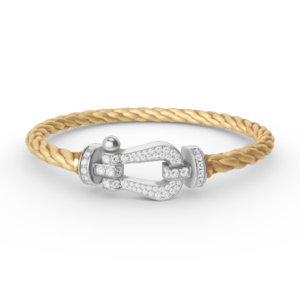 [Royal Jewelry]FORCE LARGE HORSESHOE FULL DIAMOND BRACELET SILVER