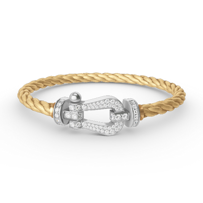 [Royal Jewelry]FORCE LARGE HORSESHOE FULL DIAMOND BRACELET SILVER