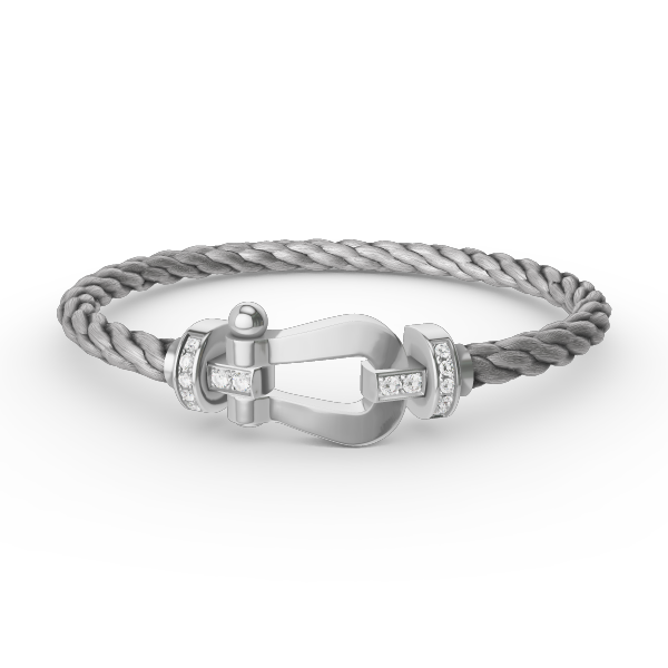 [Royal Jewelry]FORCE LARGE HORSESHOE HALF DIAMOND BRACELET SILVER