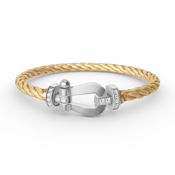 [Royal Jewelry]FORCE LARGE HORSESHOE HALF DIAMOND BRACELET SILVER
