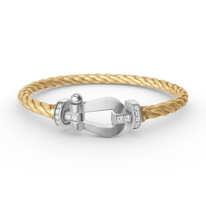 [Royal Jewelry]FORCE LARGE HORSESHOE HALF DIAMOND BRACELET SILVER