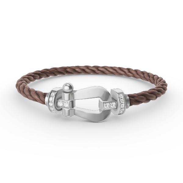 [Royal Jewelry]FORCE LARGE HORSESHOE HALF DIAMOND BRACELET SILVER