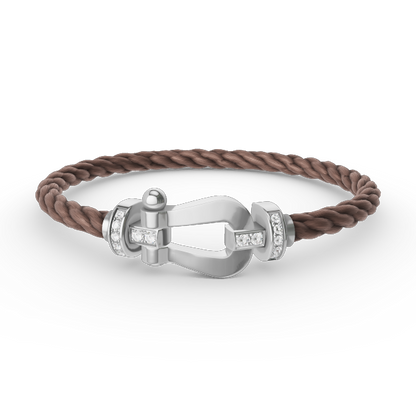 [Royal Jewelry]FORCE LARGE HORSESHOE HALF DIAMOND BRACELET SILVER