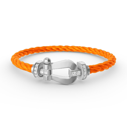 [Royal Jewelry]FORCE LARGE HORSESHOE HALF DIAMOND BRACELET SILVER
