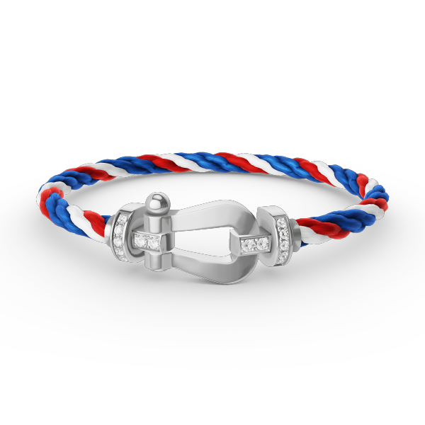 [Royal Jewelry]FORCE LARGE HORSESHOE HALF DIAMOND BRACELET SILVER