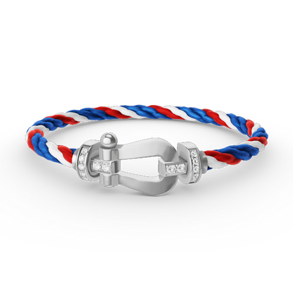 [Royal Jewelry]FORCE LARGE HORSESHOE HALF DIAMOND BRACELET SILVER